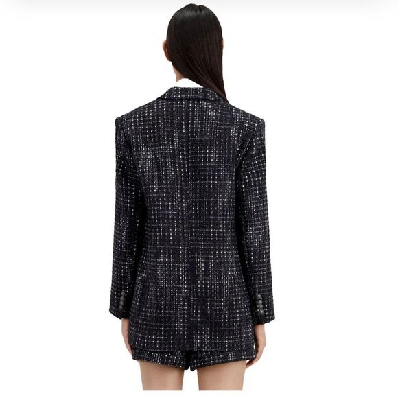 $595 The Kooples Black and white tweed blazer NWT - Picture 10 of 12